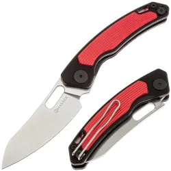 Нож Maxace Black Mirror-S cталь 14C28N рукоять Black G10/Red aluminium (MM52-2-B)