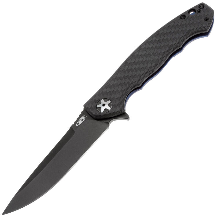 Нож ZT 0452 DLC сталь М390 рукоять Carbon Fiber/Blue Titanium