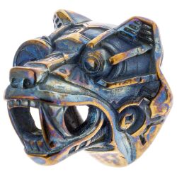 Бусина темлячная Streltsov Art Кибермедведь gold/blue cobalt