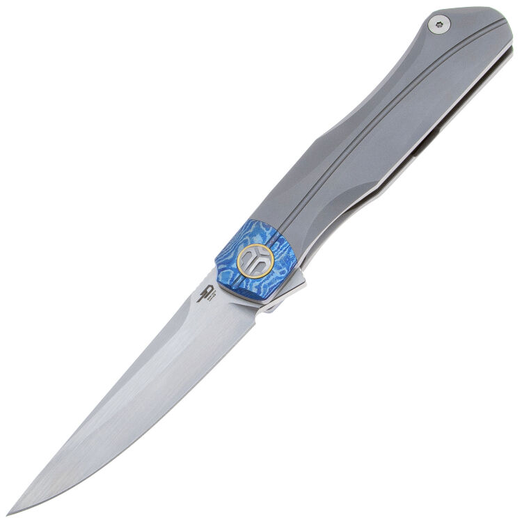 Нож Bestech Thyra Satin сталь M390 рукоять Gray Titanium/Timascus (BT2106F)