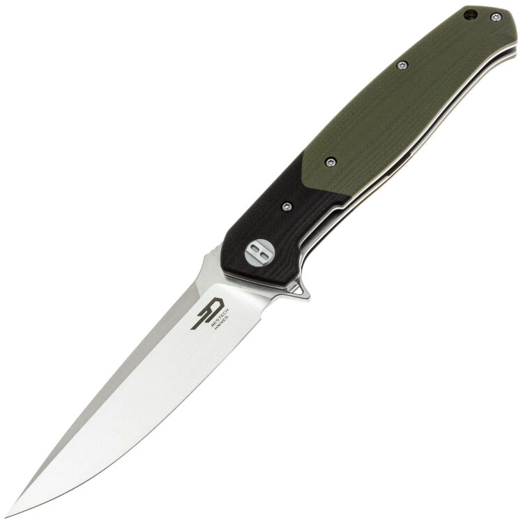 Нож Bestech Swordfish satin сталь D2 рукоять Black/Green G10 (BG03A)