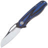 Нож Petrified Fish Raptor сталь D2 рукоять Blue/Black Damascus G10