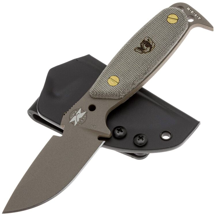 Нож DPx HEST Original Desert Tan сталь D2 рукоять Green Canvas Micarta (DPXHSX115)