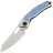Нож Maxace Black Mirror-S cталь 14C28N рукоять Ivory G10/Blue aluminium (MM52-2-A)
