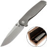 Нож Vanguard Esox satin сталь M390 рукоять Gray Titanium