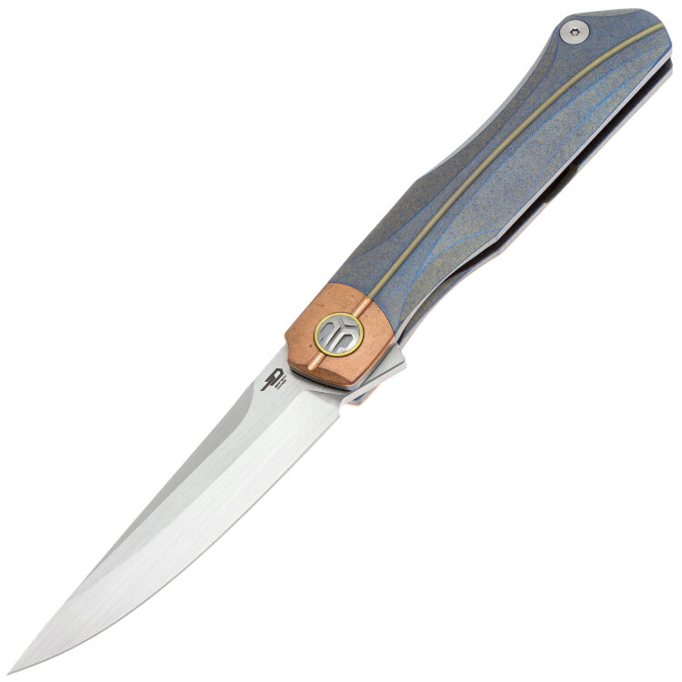 Нож Bestech Thyra Satin сталь M390 рукоять Retro Blue Titanium/Copper (BT2106D)