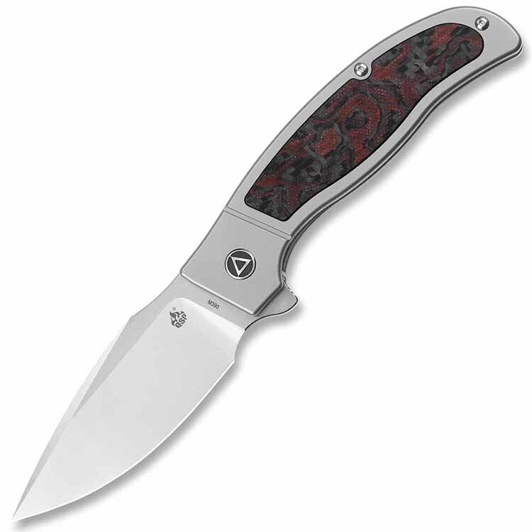 Нож QSP Legatus satin сталь M390 рукоять Red G10/Carbon Fiber/Titanium (QS136-B)