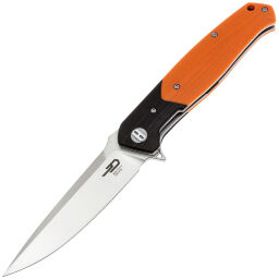Нож Bestech Swordfish satin сталь D2 рукоять Black/Orange G10 (BG03C)