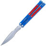 Нож-бабочка тренировочный Maxace Hellcat сталь 14C28N рукоять Blue G10