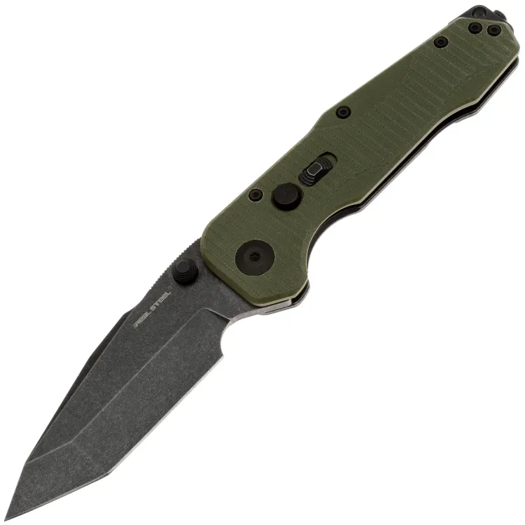 Нож Real Steel Evolution Ironclad Tanto  blackwash сталь D2 рукоять Green G10 (7912BG)