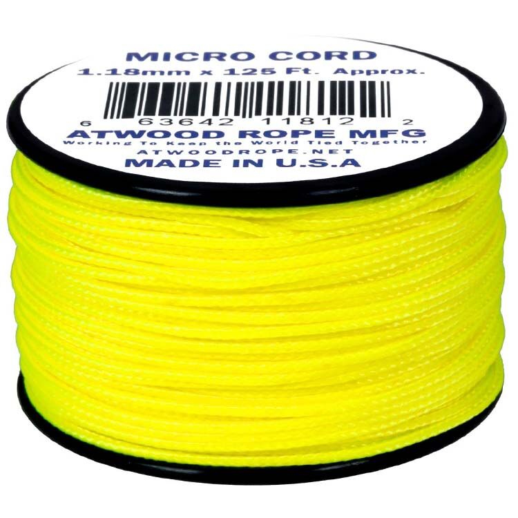 Паракорд Atwoodrope Micro Cord Neon Yellow 38м