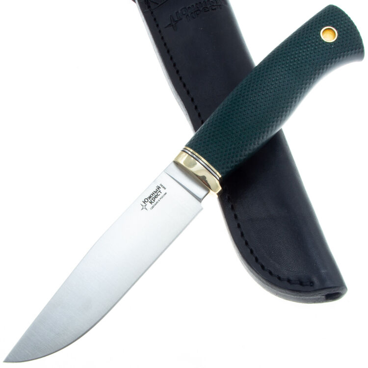 Нож Южный Крест Компаньон Эксперт сталь N690 рукоять латунь микарта изумруд (369.5252)