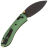 Нож Vosteed Mini Nightshade blackwash сталь 14C28N рукоять Green Aluminum