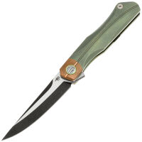 Нож Bestech Thyra Satin сталь M390 рукоять Retro Green Titanium/Copper (BT2106E)
