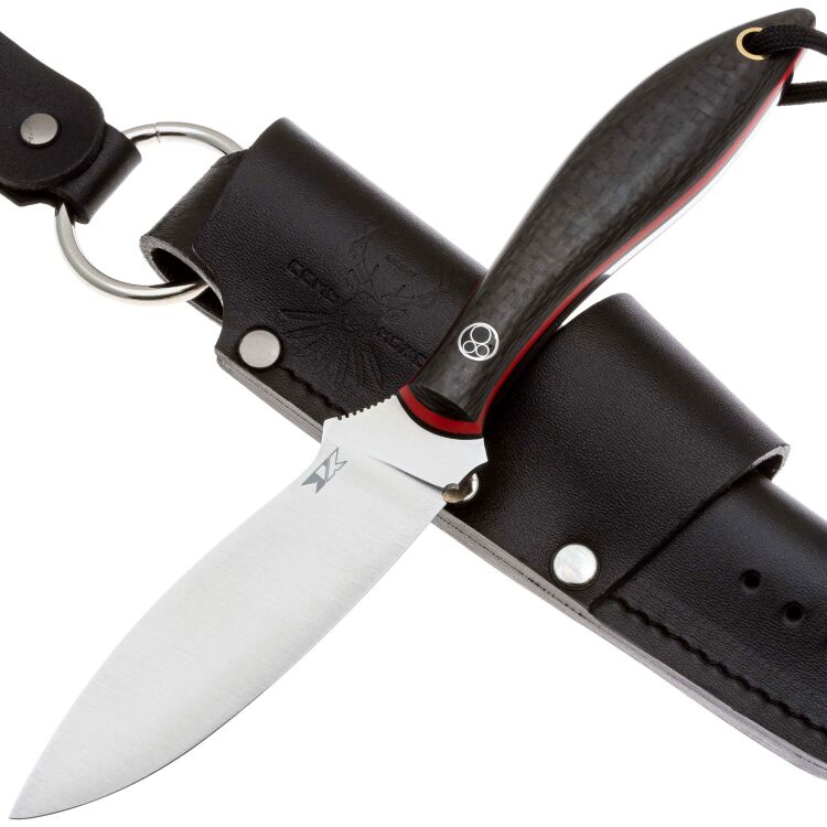 Нож 7 Ножей Канадец BR сталь N690 рукоять Red G10/Carbon Fiber