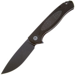 Нож Petrified Fish Stamp blackwash сталь D2 рукоять Black G10/CF