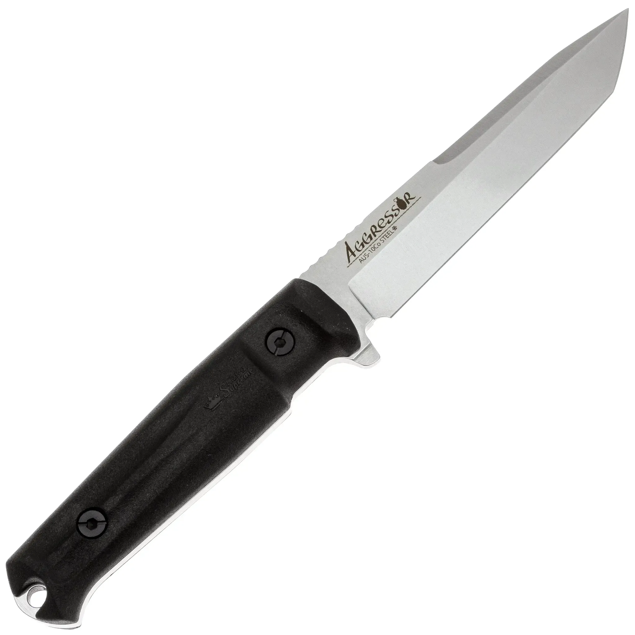 Нож Kizlyar Supreme Aggressor AUS-10Co Stonewash Black Kraton