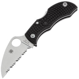 Нож Spyderco Manbug Wharncliffe serrated сталь VG-10 рукоять Black FRN (MBKWS)