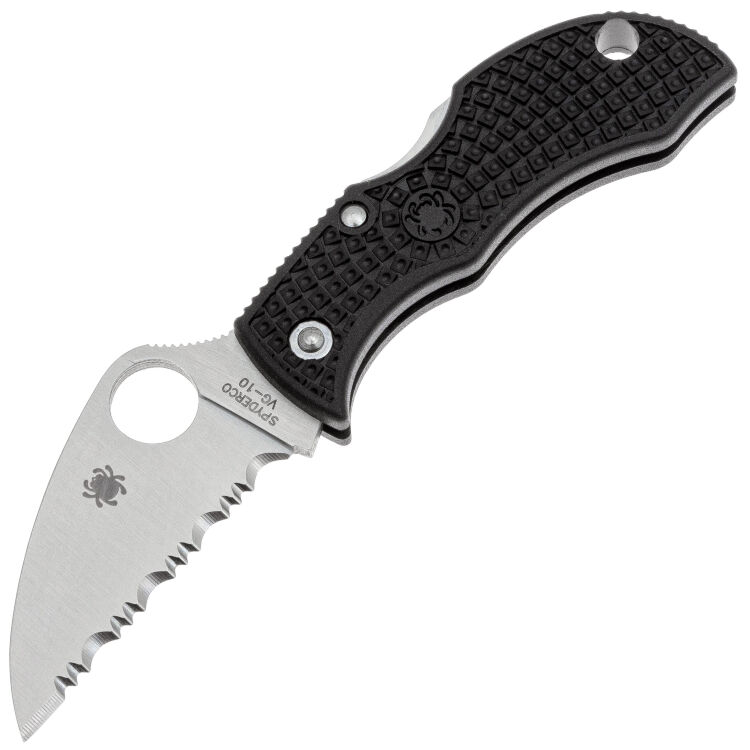 Нож Spyderco Manbug Wharncliffe serrated сталь VG-10 рукоять Black FRN (MBKWS)