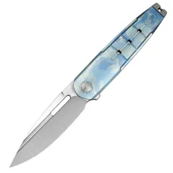 Нож WE Knife Hull satin сталь M390 рукоять Blue Terrain Titanium (WE24046-3)