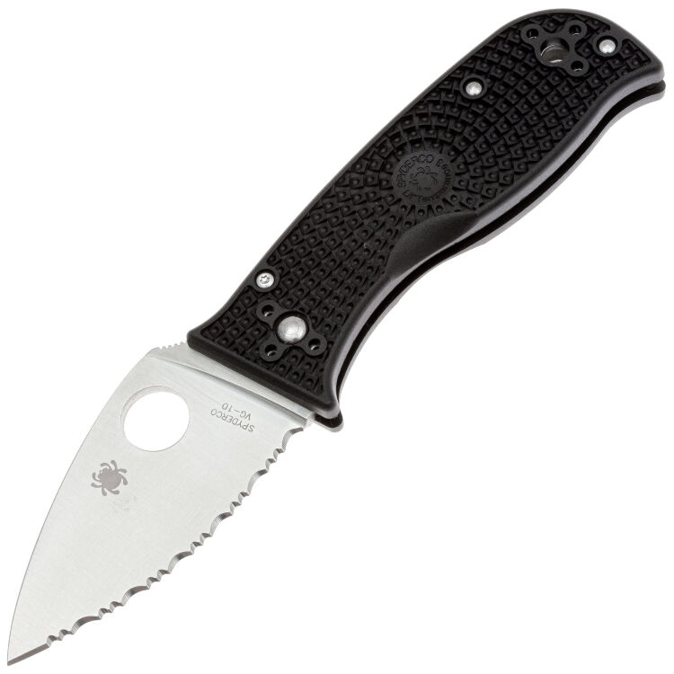 Нож Spyderco Lil Temperance 3 Serrated сталь VG-10 рукоять Black FRN (C69SBK3)