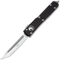 Нож Microtech Ultratech T/E serrated satin сталь M390 рукоять Black Aluminium (123-6)