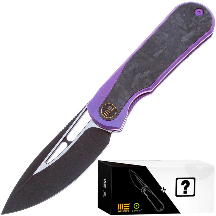 Набор Mystery Box WE Knife Baloo blackwash сталь CPM-20CV рукоять Purple Ti/Shredded CF