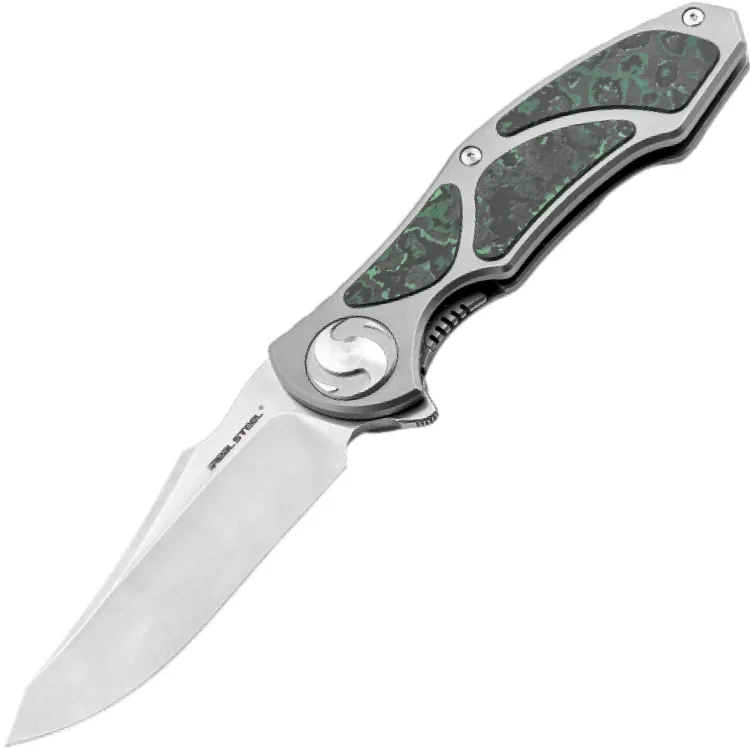 Нож Real Steel Exorcist stonewash сталь S35VN рукоять Titanium/Jungle Wear FatCarbon (9411FJ)