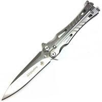 Нож-бабочка Мастер-К Шершень сталь 420 рукоять сталь серый (MK001-1)
