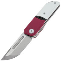 Нож Maxace Capsule beadblast сталь M390 рукоять Red/White Titanium