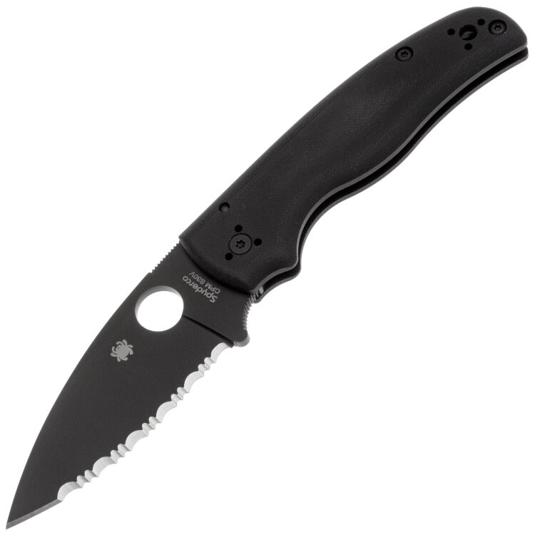 Нож Spyderco Shaman DLC Serrated сталь S30V рукоять G10 (C229GSBK)