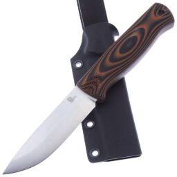 Нож Owl Knife Hoot сталь N690 рукоять черно-оранжевая G10