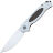 Нож Petrified Fish Stamp satin сталь D2 рукоять White G10/CF
