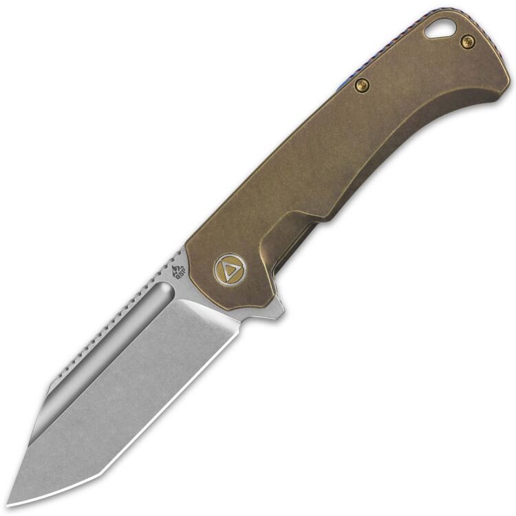 Нож QSP Rhino stonewash сталь M390 рукоять Bronze Titatanium/MokuTi (QS143-D)