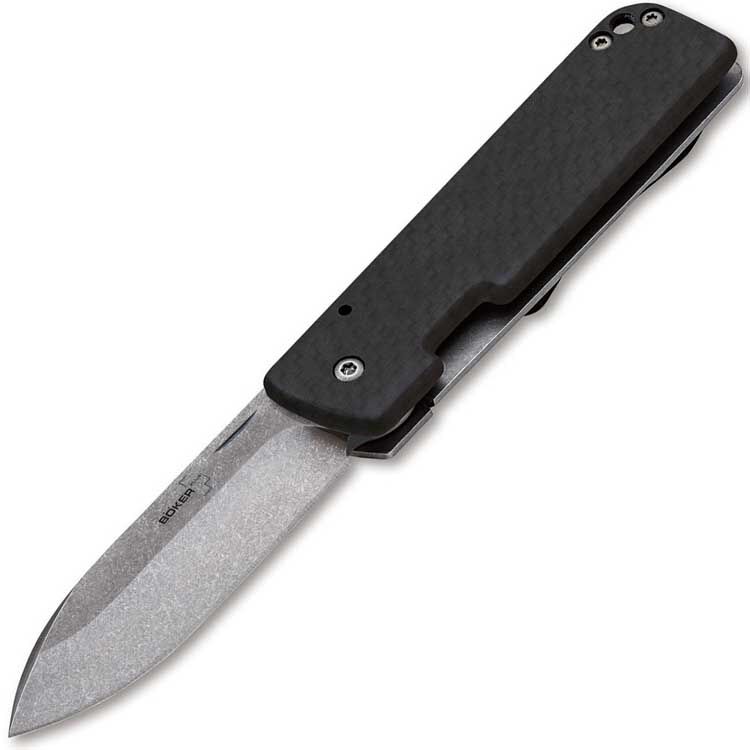 Нож Boker Plus Lancer 42 сталь D2 рукоять Carbon Fiber/Stainless Steel (01BO467)