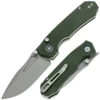 Нож Remette Rhino stonewash сталь 14C28N рукоять Green Micarta (MC26A)