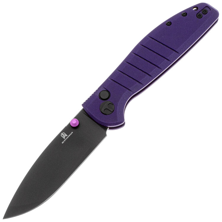 Нож Bestechman Goodboy black PVD сталь D2 рукоять Purple G10 (BMK04F)