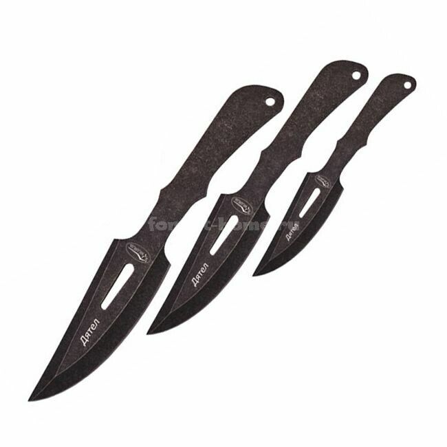 Ножи спортивные Мастер-К Дятел 3шт сталь 420 блэквош в чехле (M014-50N3)