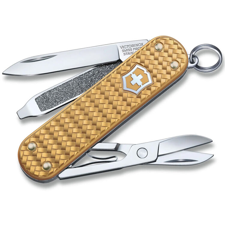 Нож-брелок Victorinox Classic Precious Alox Brass Gold 58мм (0.6221.408G)