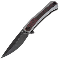 Нож Kansept Kratos black сталь S35VN рукоять Titanium/Red/Black Carbon Fiber