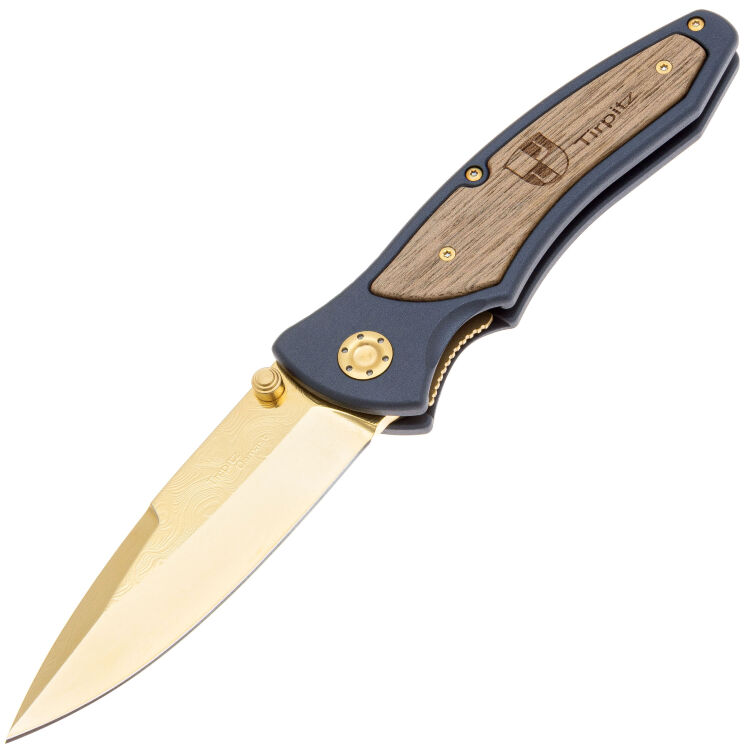Нож Boker Tirpitz Merlin Damascus Masterpiece Gold рукоять алюминий/орех (110194DAM)