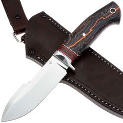 Нож Скинер сталь M390 рукоять микарта черно-красная (Дедюхин Г.)