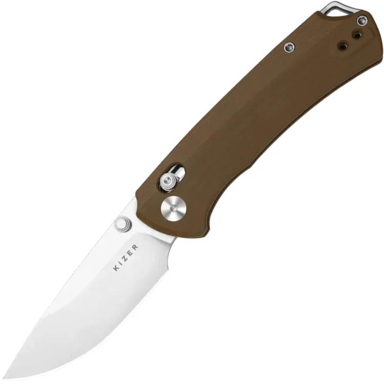 Нож Kizer T1 BD satin сталь Nitro-V рукоять Brown G10