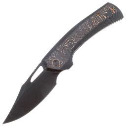 Нож WE Knife Nefaris blackwash сталь CPM-20CV рукоять Black Ti/Copper Foil CF (WE22040F-1)