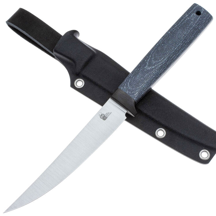 Нож филейный Owl Knife F130 сталь N690 рукоять микарта Джинс серая