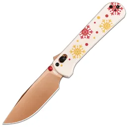Нож CJRB Bolt Christmas Rose Gold сталь AR-RPM9 рукоять Snowfall G10