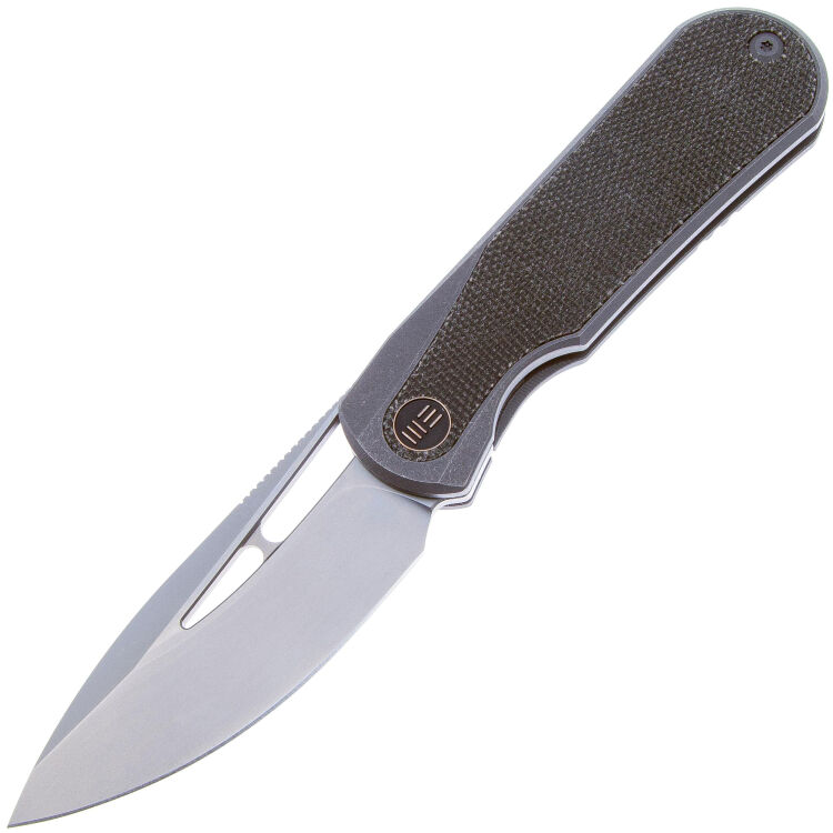 Нож We Knife Baloo Beadblast сталь CPM-20CV рукоять Gray Ti/Green Micarta (WE21033-4)