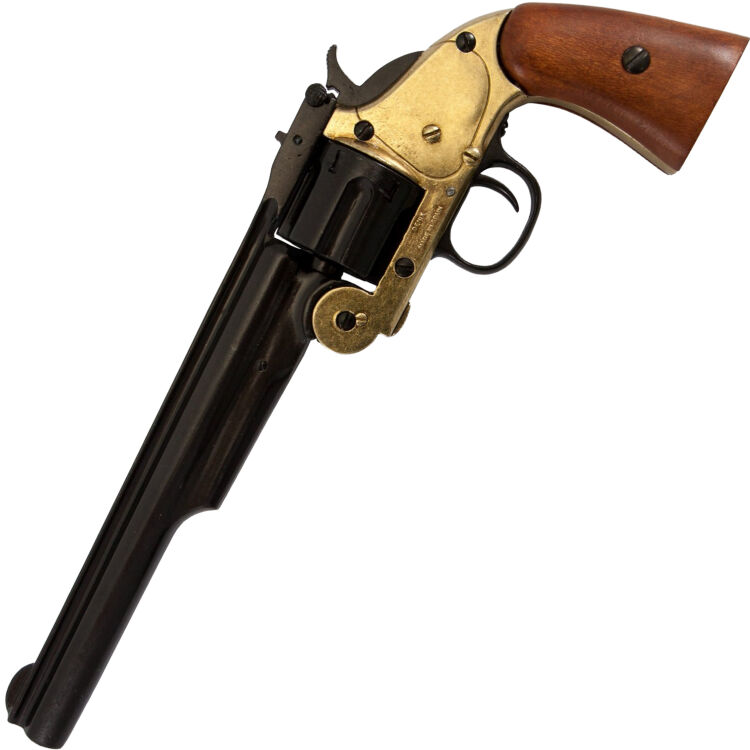 Макет револьвер Smith & Wesson Schofield США 1869г латунь (Denix)