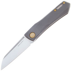 Нож Real Steel Solis satin сталь N690 рукоять Gold/Grey Titanium (7062G)