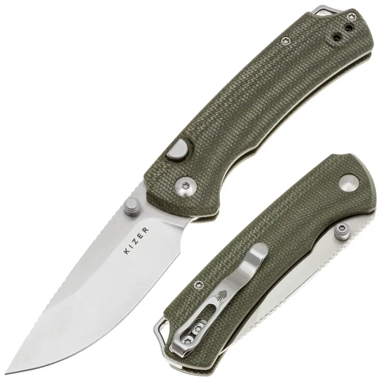 Нож Kizer T1 BD satin сталь Nitro-V рукоять Green Micarta